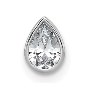 14kw 1/3ct Lab Grown Diamond VS+ F+ Pear Comp Bezel Chain Slide