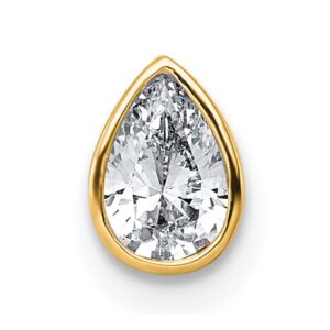 14k 3/8ct Lab Grown Diamond VS+ F+ Pear Comp Bezel Chain Slide