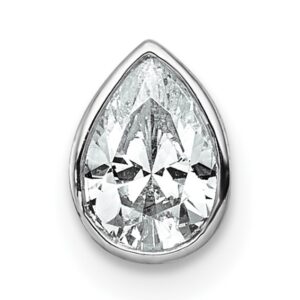 14kw 1/2ct Lab Grown Diamond VS+ F+ Pear Comp Bezel Chain Slide