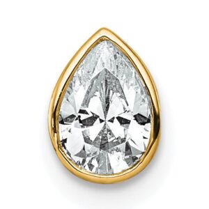 14k 1/2ct Lab Grown Diamond VS+ F+ Pear Comp Bezel Chain Slide