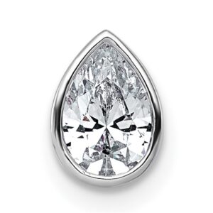 14kw 5/8ct Lab Grown Diamond VS+ F+ Pear Comp Bezel Chain Slide