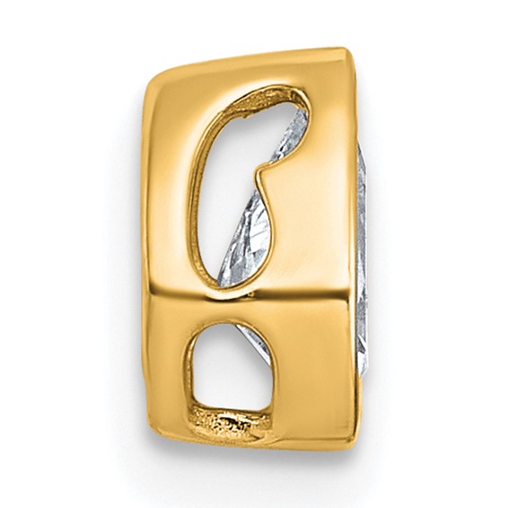 14k 5/8ct Lab Grown Diamond VS+ F+ Pear Comp Bezel Chain Slide - Image 2