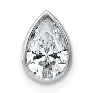 14kw 1ct Lab Grown Diamond VS+ F+ Pear Comp Bezel Chain Slide