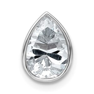 14kw 2ct Lab Grown Diamond VS+ F+ Pear Comp Bezel Chain Slide