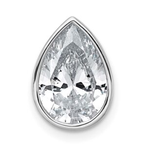 14kw 2 1/2ct Lab Grown Diamond VS+ F+ Pear Comp Bezel Chain Slide
