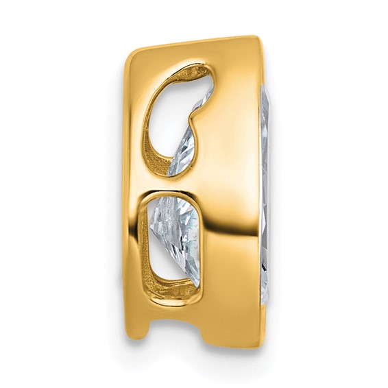 14k 2 1/2ct Lab Grown Diamond VS+ F+ Pear Comp Bezel Chain Slide - Image 2