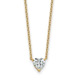 14k 1/2ct Lab Grown Diamond VS+ F+ Heart Comp 18in Pendant Necklace
