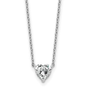 14kw 3/4ct Lab Grown Diamond VS+ F+ Heart Comp 18in Pendant Necklace