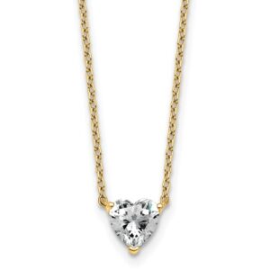 14k 3/4ct Lab Grown Diamond VS+ F+ Heart Comp 18in Pendant Necklace
