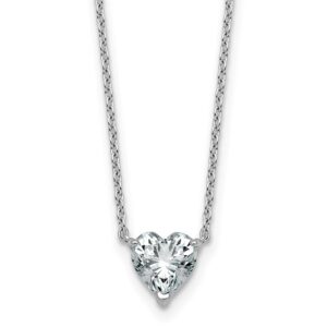14kw 1ct Lab Grown Diamond VS+ F+ Heart Comp 18in Pendant Necklace