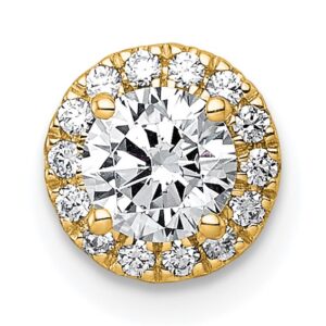 14k 5/8ct Lab Grown DIA VS+ F+ Round Comp Halo Chain Slide Pendant