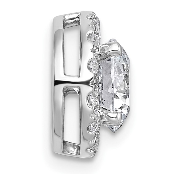 14kw 1 7/8ct Cert Lab Grown DIA VS+ F+ Round Comp Halo Chain Slide Pendant - Image 2