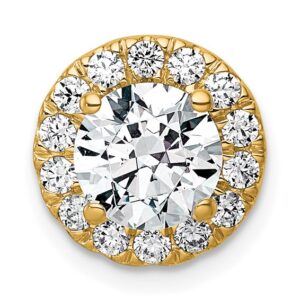 14k 1 7/8ct Lab Grown DIA VS+ F+ Round Comp Halo Chain Slide Pendant