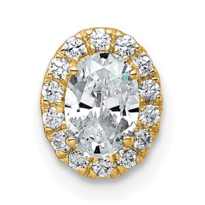 14k 5/8ct Lab Grown Diamond VS+ F+ Round Comp Halo Chain Slide