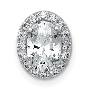 14kw 1 1/5ct Lab Grown Diamond VS+ F+ Round Comp Halo Chain Slide