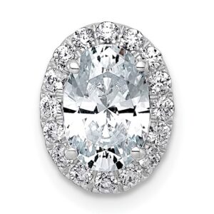 14kw 1 3/4ct Cert Lab Grown Diamond VS+ F+ Round Comp Halo Chain Slide