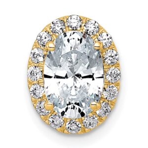 14k 1 3/4ct Lab Grown Diamond VS+ F+ Round Comp Halo Chain Slide