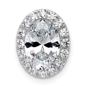 14kw 2 3/8ct Lab Grown Diamond VS+ F+ Round Comp Halo Chain Slide