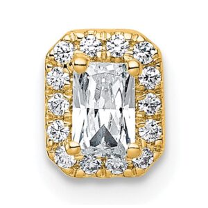 14k 1/3ct Lab Grown Diamond VS+ F+ Radiant Comp Halo Chain Slide