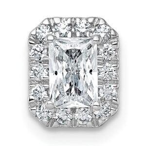 14kw 5/8ct Lab Grown Diamond VS+ F+ Radiant Comp Halo Chain Slide