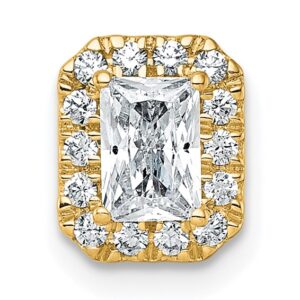 14k 5/8ct Lab Grown Diamond VS+ F+ Radiant Comp Halo Chain Slide