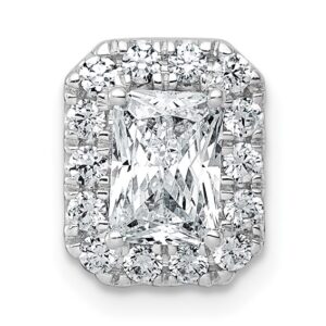 14kw 1 1/3ct Lab Grown Diamond VS+ F+ Radiant Comp Halo Chain Slide