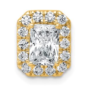 14k 1 1/3ct Lab Grown Diamond VS+ F+ Radiant Comp Halo Chain Slide