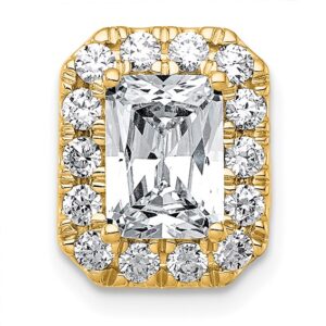 14k 2ct Lab Grown Diamond VS+ F+ Radiant Comp Halo Chain Slide