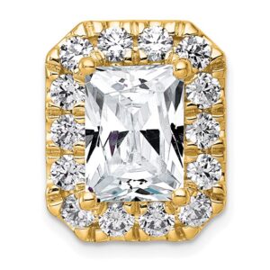 14k 5 1/2ct Cert Lab Grown Diamond VS+ F+ Radiant Comp Halo Chain Slide
