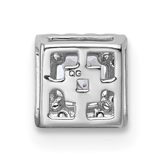 14kw 1/3ct Lab Grown Diamond VS+ F+ Princess Comp Halo Chain Slide - Image 3