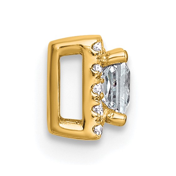 14k 1/3ct Lab Grown Diamond VS+ F+ Princess Comp Halo Chain Slide - Image 2