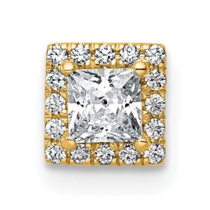 14k 1/3ct Lab Grown Diamond VS+ F+ Princess Comp Halo Chain Slide