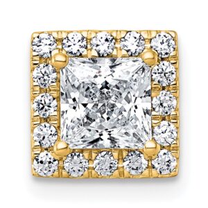 14k 1 1/4ct Cert Lab Grown Diamond VS+ F+ Princess Comp Halo Chain Slide