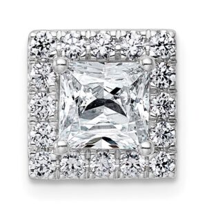 14kw 1 7/8ct Lab Grown Diamond VS+ F+ Princess Comp Halo Chain Slide