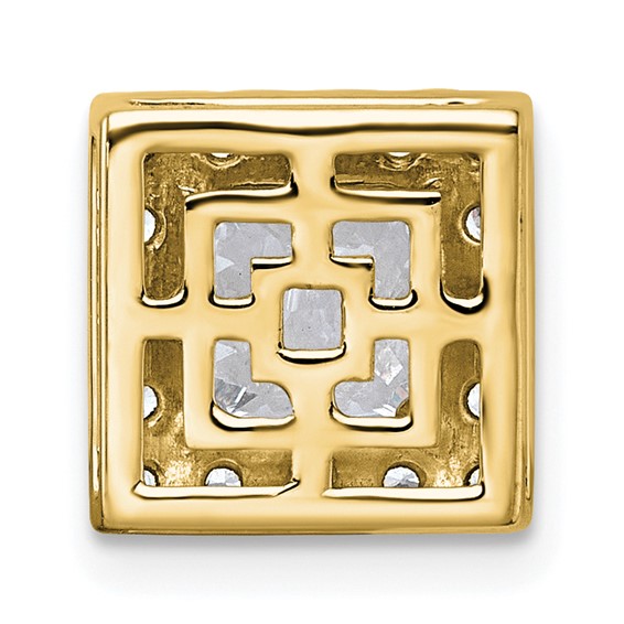 14k 1 7/8ct Lab Grown Diamond VS+ F+ Princess Comp Halo Chain Slide - Image 3