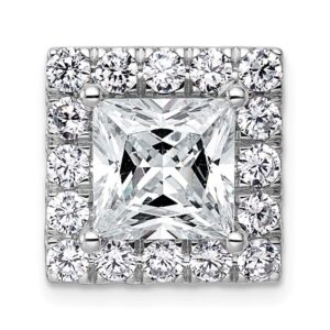 14kw 5 1/8ct Cert Lab Grown Diamond VS+ F+ Princess Comp Halo Chain Slide