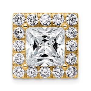 14k 5 1/8ct Cert Lab Grown Diamond VS+ F+ Princess Comp Halo Chain Slide