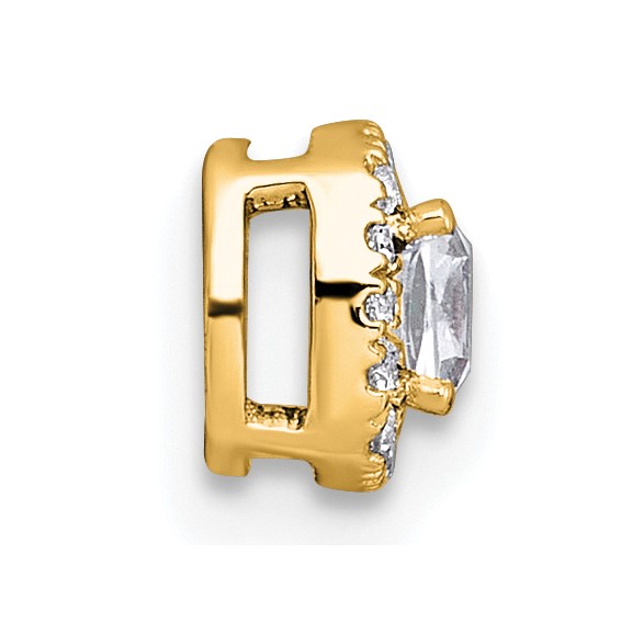 14k 1/3ct Lab Grown Diamond VS+ F+ Cushion Complete Halo Chain Slide - Image 2
