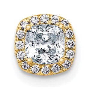 14k 1/2ct Lab Grown Diamond VS+ F+ Cushion Complete Halo Chain Slide