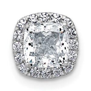 14kw 1 1/6ct Lab Grown Diamond VS+ F+ Cushion Comp Halo Chain Slide