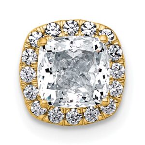 14k 1 1/6ct Lab Grown Diamond VS+ F+ Cushion Comp Halo Chain Slide