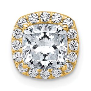 14k 1 3/4ct Lab Grown Diamond VS+ F+ Cushion Comp Halo Chain Slide