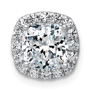 14kw 2 1/3ct Lab Grown Diamond VS+ F+ Cushion Comp Halo Chain Slide