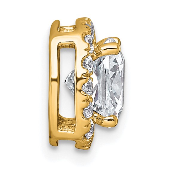 14k 2 1/3ct Lab Grown Diamond VS+ F+ Cushion Comp Halo Chain Slide - Image 2