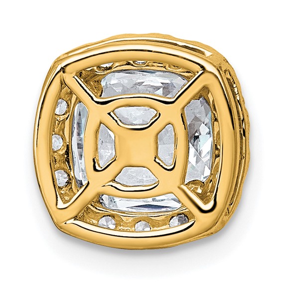14k 2 1/3ct Lab Grown Diamond VS+ F+ Cushion Comp Halo Chain Slide - Image 3