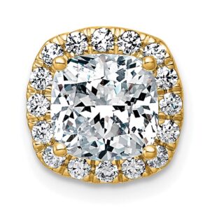 14k 2 1/3ct Lab Grown Diamond VS+ F+ Cushion Comp Halo Chain Slide