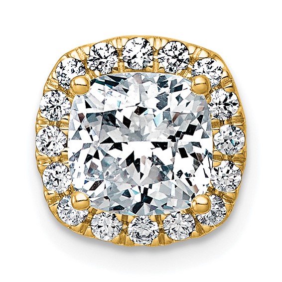 14k 2 1/3ct Lab Grown Diamond VS+ F+ Cushion Comp Halo Chain Slide