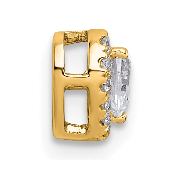 14k 1/3ct Lab Grown Diamond VS+ F+ Heart Complete Halo Chain Slide - Image 2