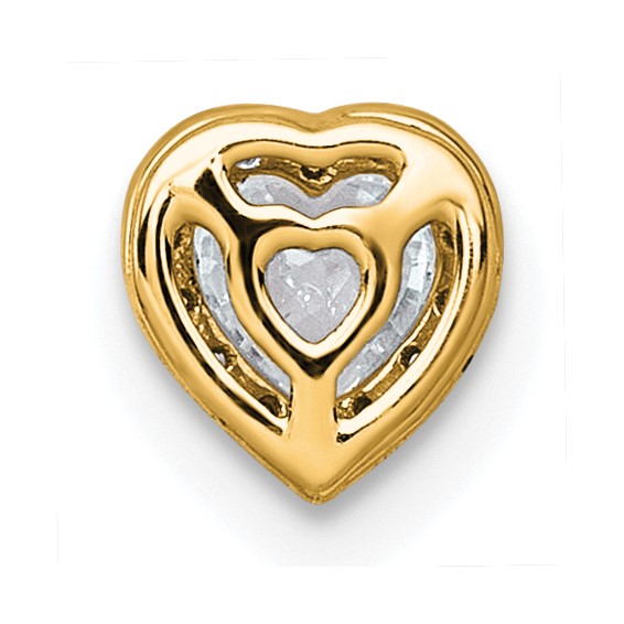 14k 1/3ct Lab Grown Diamond VS+ F+ Heart Complete Halo Chain Slide - Image 3