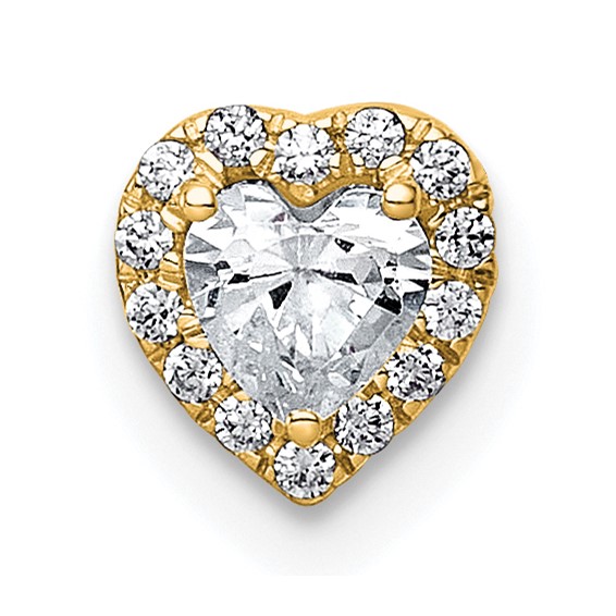 14k 1/3ct Lab Grown Diamond VS+ F+ Heart Complete Halo Chain Slide